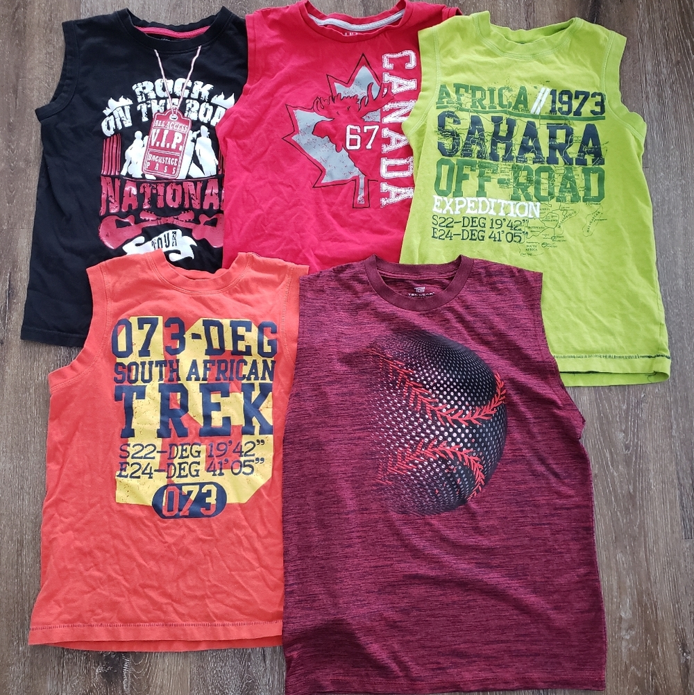 Teen Boys Lot Of Sleeveless Shirts Tank Tops Size 14/16
